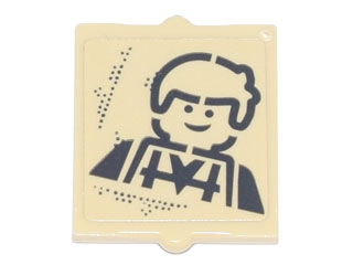 Lego Glass for Window 1 x 2 x 2 Flat Front with Male Minifigure Wearing Striped Vest Pattern (Sticker) - Set 70840