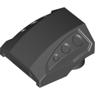 Lego Brick Curved 2 x 2 No Studs - 3 Recessed Side Ports / Black