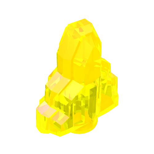 Lego Rock 1 x 2 Crystal Stepped / Trans-Neon Green