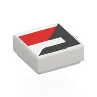 Lego Tile 1 x 1 with Red/Black Shapes Print