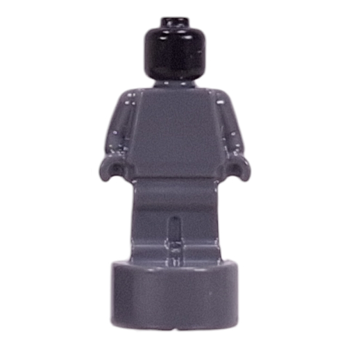 Lego Minifig Trophy Statuette with Black Head pattern / Dark Bluish Gray