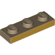 Lego Plate 1 x 3 with Yellow Field on 3-long Side Print