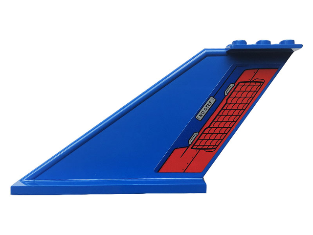Lego Tail 12 x 2 x 5 with 'NO STEP' and Grille Pattern Model Right Side (Sticker) - Set 76150