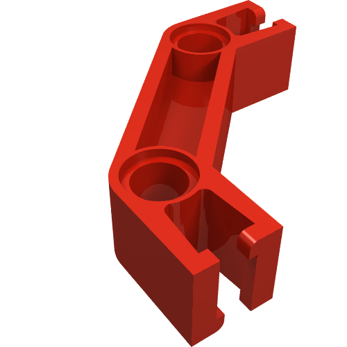 Lego Znap Beam 4, 2 Holes, 2 Bends / Red