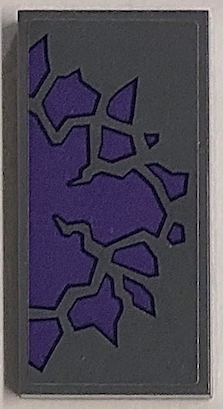 Lego Tile 2 x 4 with Dark Purple Stone Pattern (Sticker) - Set 70356 / Dark Bluish Gray