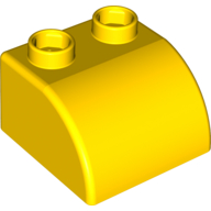 Lego Quatro Brick 2 x 2 with Curve / Yellow