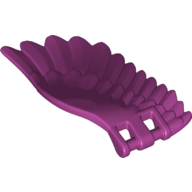 Lego Creature Body Part, Wing 4 x 7 Right with Feathers and Handles for Clips / Magenta