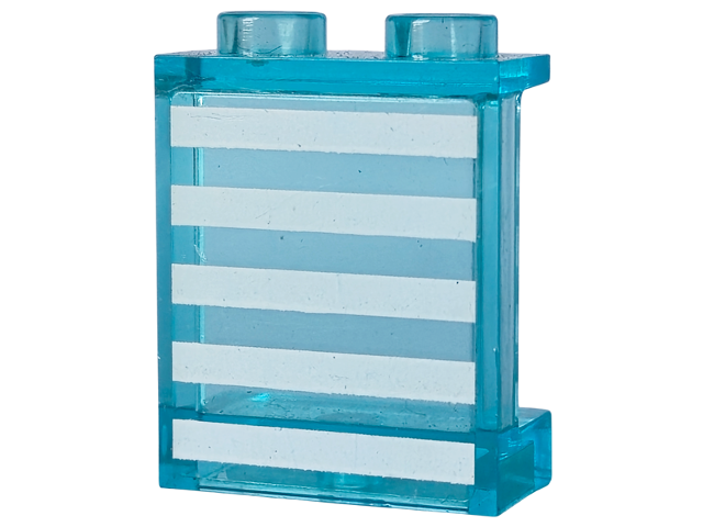 Lego Panel 1 x 2 x 2 with Side Supports - Hollow Studs with 5 White Stripes Pattern (Sticker) - Set 60023