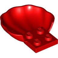 Lego Animal Body Part, Clam / Scallop Half Shell with 4 Studs / Red