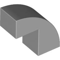 Lego Brick Curved 1 x 2 x 1 2/3 with 1 Cutout / Light Bluish Gray
