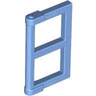 Lego Window 1 x 2 x 3 Pane with Thick Corner Tabs / Medium Blue