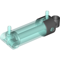 Lego Pneumatic Cylinder with 2 Inlets and Rounded End Medium (48mm) / Trans-Light Blue