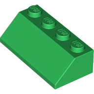 Lego Brick Sloped 45° 2 x 4 / Green