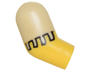Lego Arm, Right with Tan Fringe Sleeve Pattern / Yellow