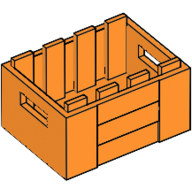 Lego Box / Crate with Handholds 3 x 4 x 1 2/3 / Orange