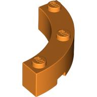Lego Brick Round Corner 4 x 4 Macaroni Wide with 3 Studs / Orange
