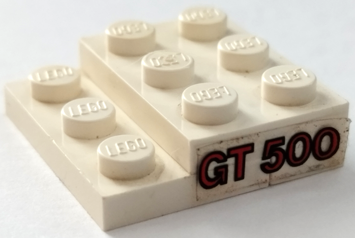 Lego Stickered Assembly 3 x 3 x 2/3 with 'GT 500' Pattern Model Right Side (Sticker) - Set 5521