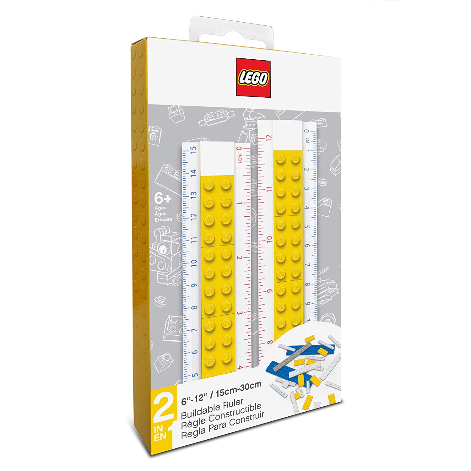Lego Buildable Ruler (Yellow)