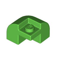 Lego Brick Round, Curved 2 x 2 x 1 1/3, Corner / Bright Green