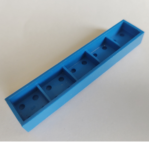 Lego Brick 2 x 10 without Bottom Tubes, with Cross Supports / Blue