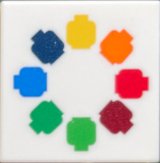 Lego Tile 2 x 2 with Circle of Minifigure Heads Pattern
