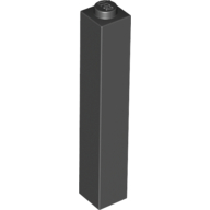 Lego Brick 1 x 1 x 5 with Solid Stud / Black