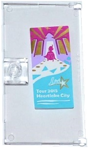 Lego Door 1 x 4 x 6 with Stud Handle with Pop Star Silhouette, 'Livi' and 'Tour 2015 Heartlake City' Pattern (Sticker) - Set 41103