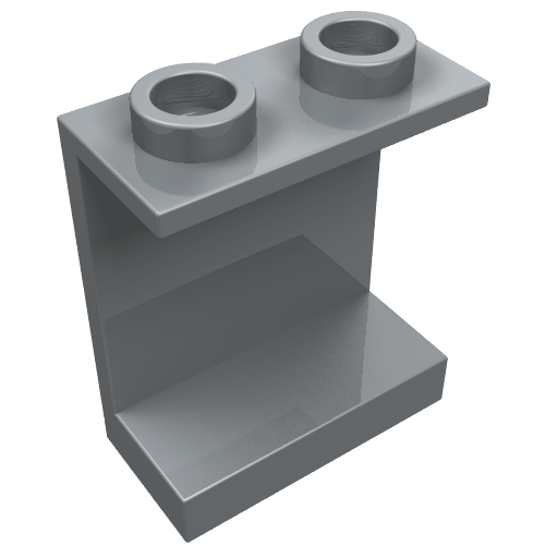 Lego Panel 1 x 2 x 2 [Hollow Studs] / Pearl Light Gray