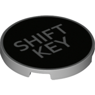 Lego Tile Round 3 x 3 with 'SHIFT KEY' on Black Background Print