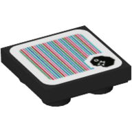 Lego Tile Special 2 x 2 Inverted with Chain Chomp and Barcode Print (Sticker)