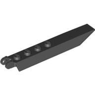 Lego Hinge Plate 1 x 8 Locking with Angled Side Extensions, Rounded Plate Underside, 9 Teeth / Black
