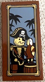 Lego Tile 2 x 4 with Pirate and Parrot Pattern (Sticker) - Set 70810