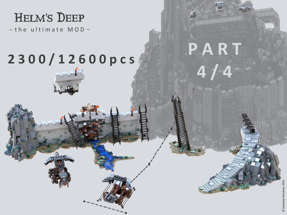 Lego Helm's Deep - the ultimate MOD - P A R T 4 / 4 - Deeping Wall / causeway / ballistas