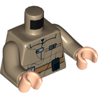 Lego Torso Jumpsuit with Badge and Medium Nougat Utility Belt Print, Dark Tan Arms, Light Nougat Hands / Dark Tan