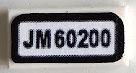 Lego Tile 1 x 2 with 'JM 60200' Pattern (Sticker) - Set 60200