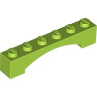 Lego Brick Arch 1 x 6 Raised Arch / Lime