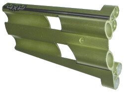 Lego Technic, Panel Fairing # 4 Large Long, Large Holes, Side B with '4 x 4' Pattern (Sticker) - Set 8466 / Metallic Green