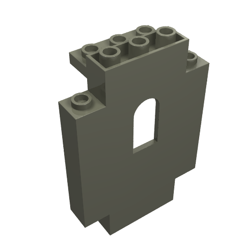 Lego Panel 2 x 5 x 6 Wall with Arched Window / Dark Gray
