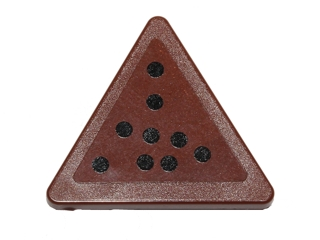 Lego Road Sign 2 x 2 Triangle with Clip with 9 Black Dots Pattern (Sticker) - Set 75092 / Reddish Brown