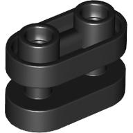 Lego Brick Special 1 x 2 Rounded with Center Bars / Black