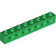 Lego Technic Brick 1 x 8 [7 Pin Holes] / Green