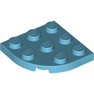 Lego Plate Round Corner 3 x 3 / Medium Azure