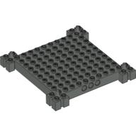 Lego Brick Special 12 x 12 Base with 4 Corner Pegs, 1 x 10 Cutouts, Grooves / Dark Gray