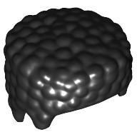 Lego Hair Short Curly, Flat Top / Black