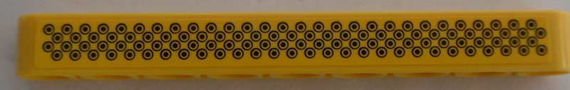 Lego Technic, Liftarm Thick 1 x 9 with Black Dots in Black Circles Tread Plate Pattern (Sticker) - Set 42074