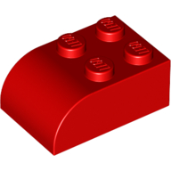 Lego Brick Curved 2 x 3 / Red