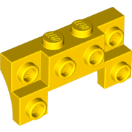Lego Brick Special 2 x 4 - 1 x 4 with 2 Recessed Studs and Thin Side Arches / Yellow
