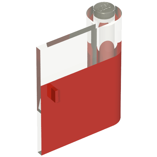 Lego Door 1 x 3 x 3 Right with Window and Vertical Handle / Red