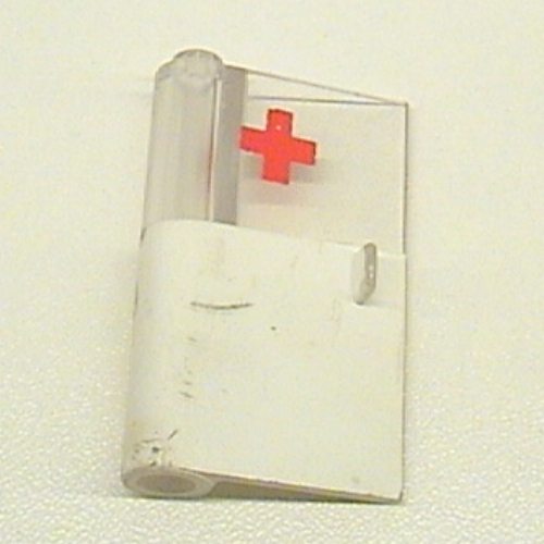 Lego Door 1 x 3 x 4 Left with Window and Red Cross Print, Upper [338 / 373-2]