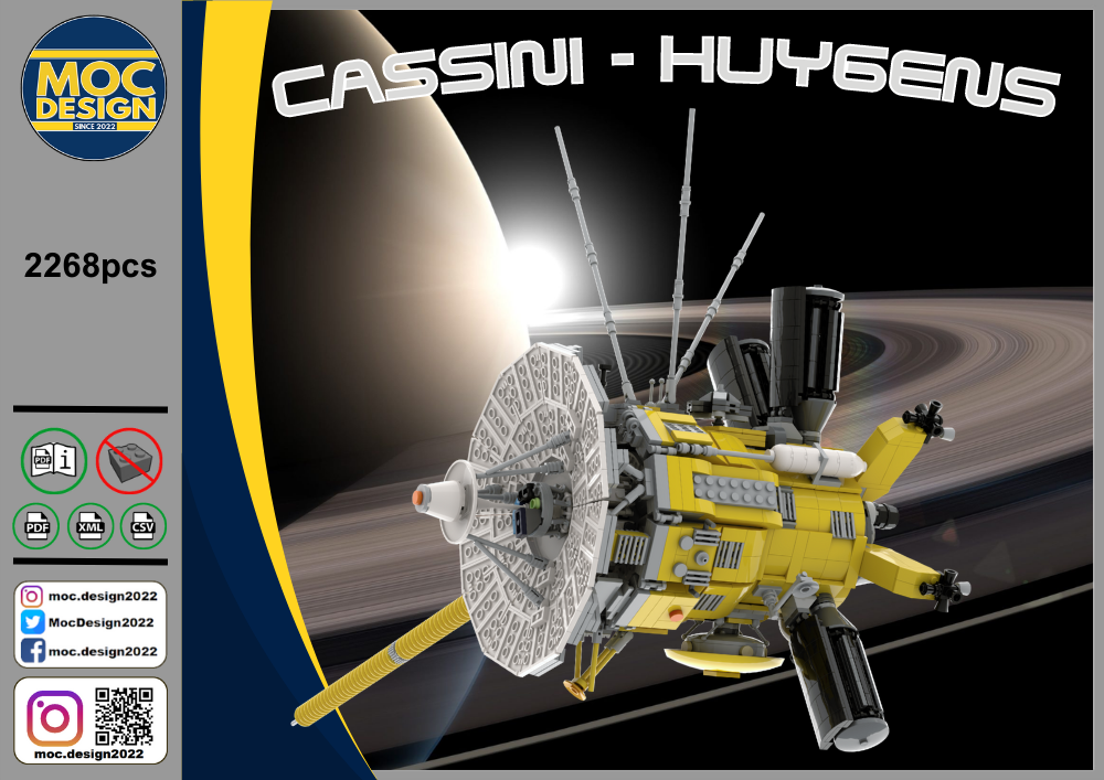 Lego Cassini Huygens spacecraft scale 1:12